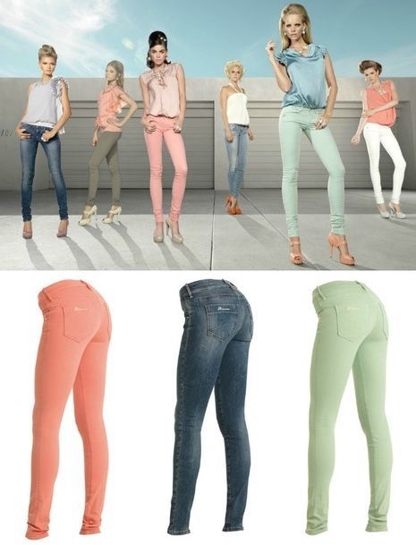 FORNARINA Pantaloni Jeans Alb Silver Glamour Strech Conici Oferta 1+1