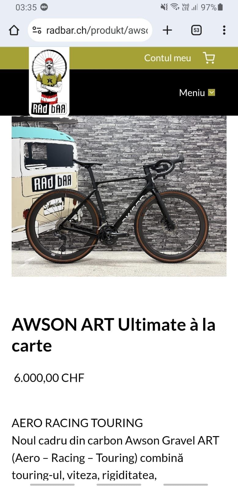 Gravel/cursiera disc carbon NOUĂ /Sram Force AXS 2x12 viteze/roti Zipp