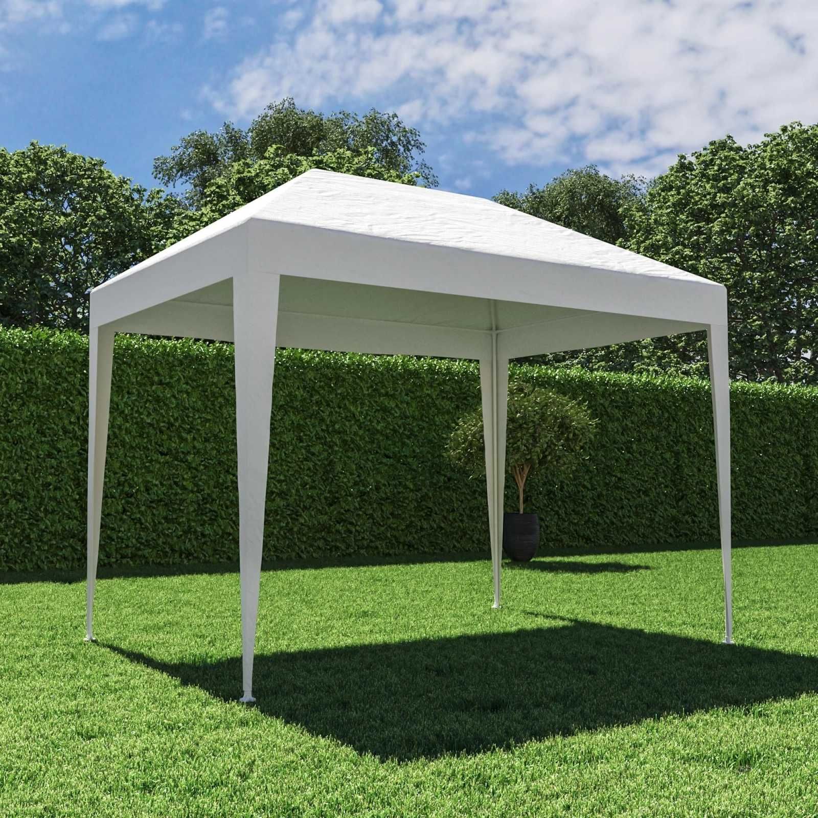 Cort Pavilion gradina, otel/polietilena, 290 x 190 cm, H 244 cm, alb