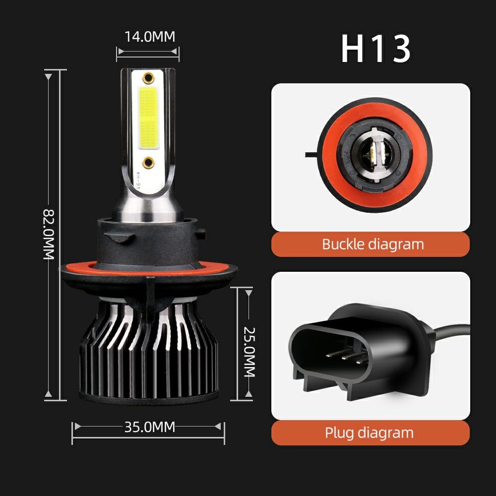 Set Două Becuri Led H13-9008 (20000Lm/6000K/80W)Calitatea Premium