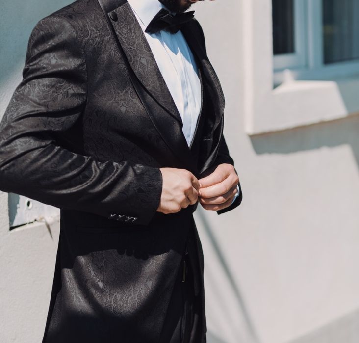 Sacou .vesta și papion ginerica !