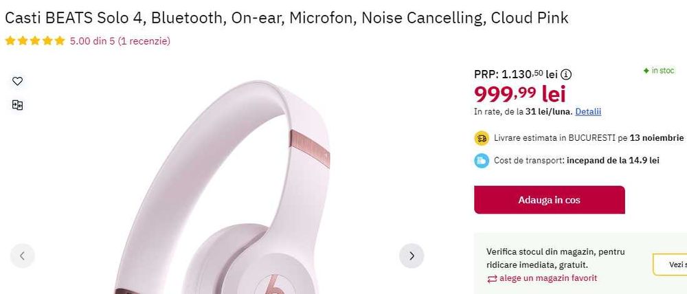 Casti profi Beats Solo 4 Bass Heavy Alb