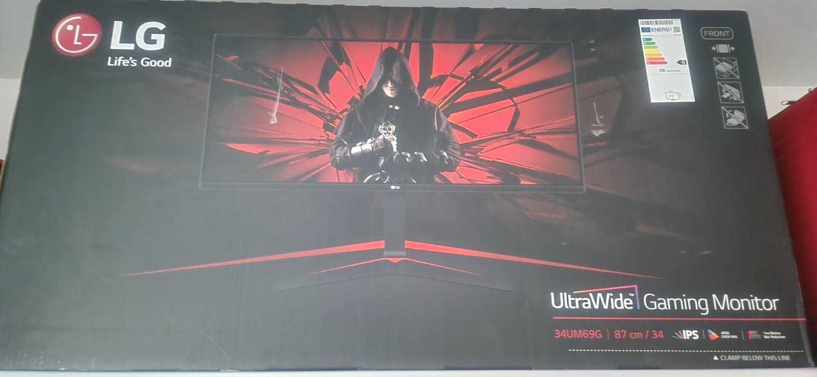 Monitor Gaming LED LG 34", IPS, UltraWide, UWHD 2K, 1ms, HDMI, 34UM69G