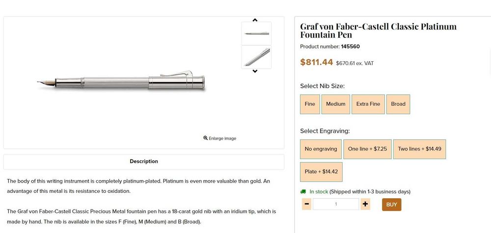 Graf von Faber-Castell Platinum Plated (Stilou + Roler + Pix + Creion)