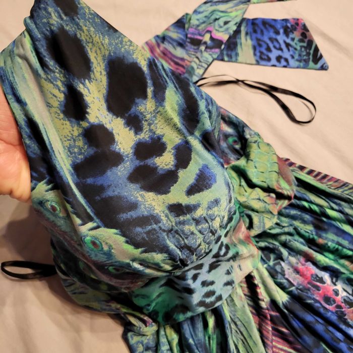 Rochie lunga model Cavalli, spate gol, marime L-XL, noua