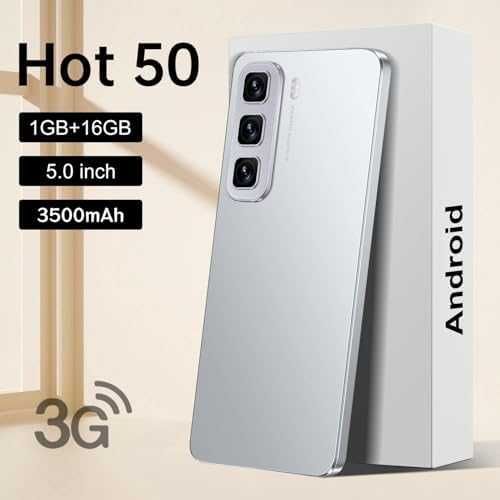 Нов черен евтин Компактен смартфон 5" 3G, 16GB, двойна камера, Face ID