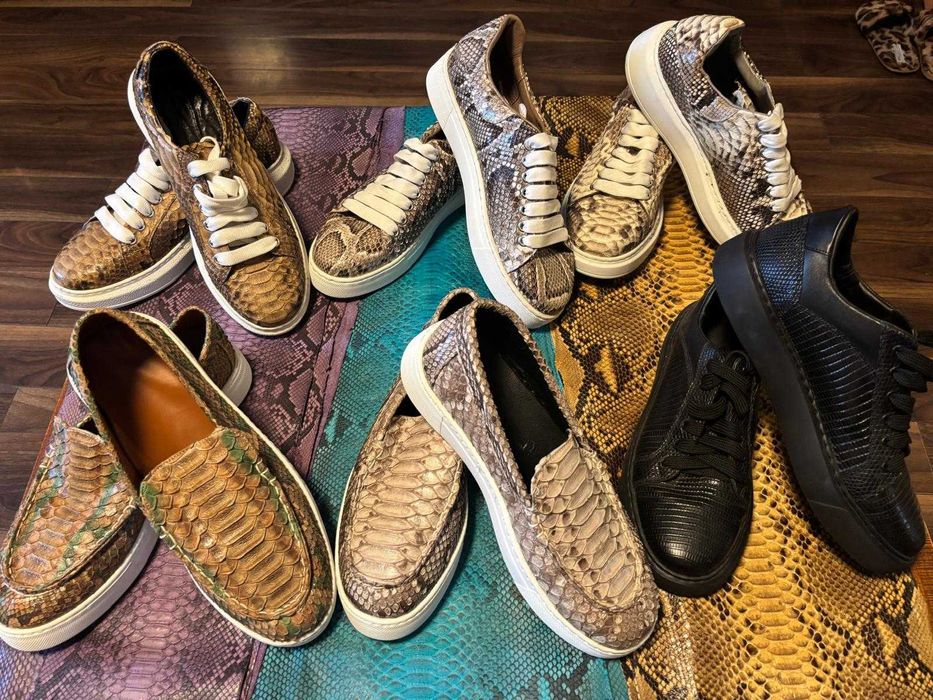 Sneakersi barbati din piele exotica  de piton