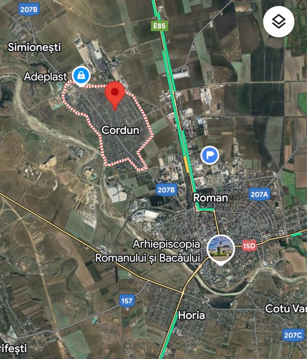 Teren Cordun langa autostrada A7