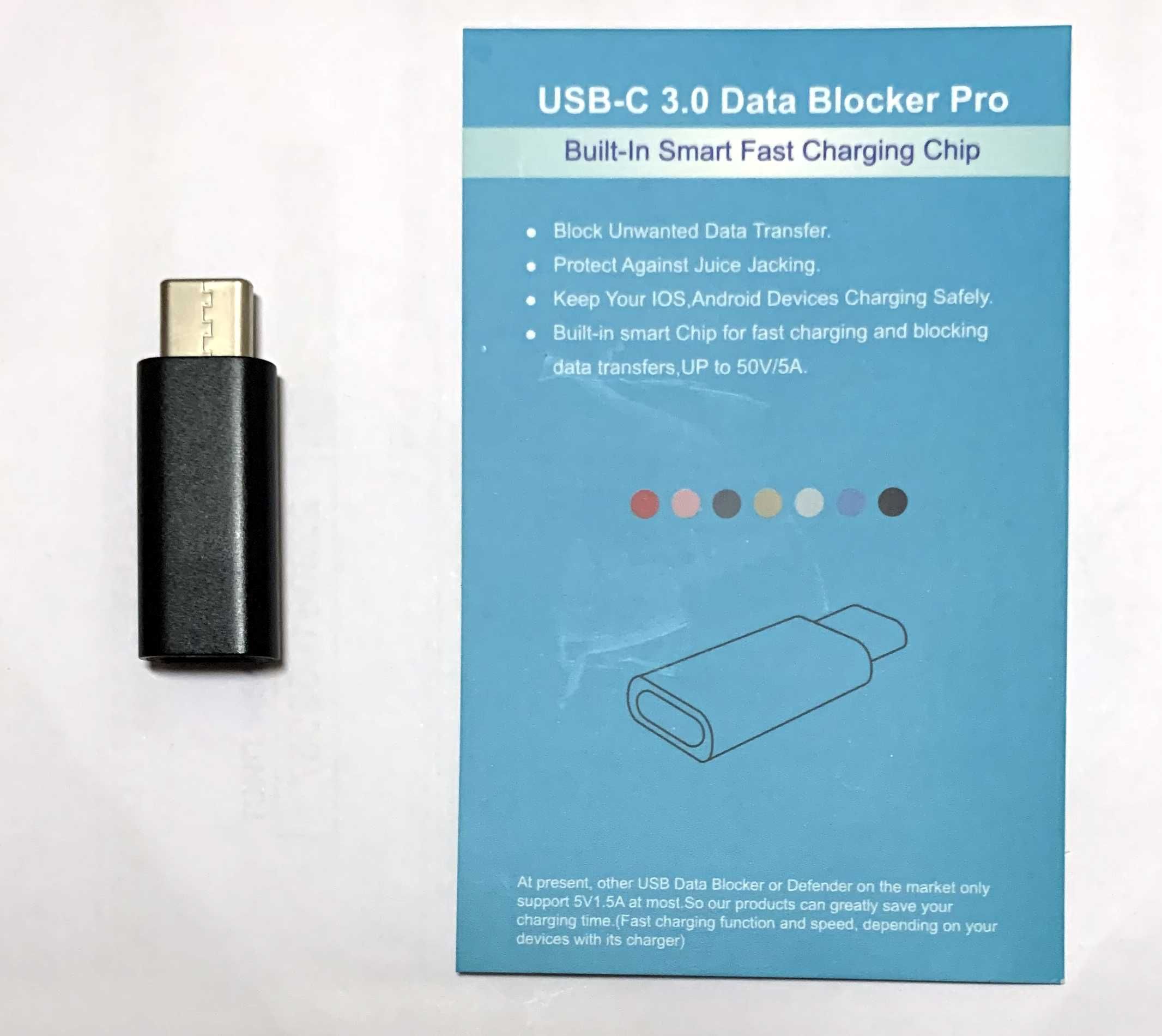 Data blocker USB-C против изтичане на данни при зареждане през USB