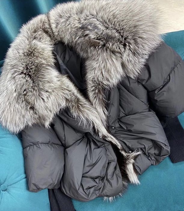 Дамско яке естествен косъм Nl Grey