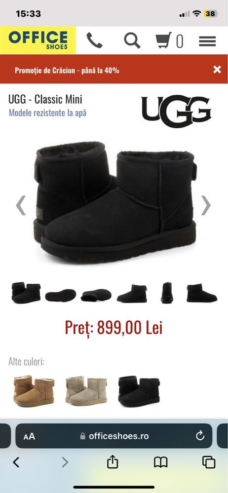 ugg classic mini marimea 38