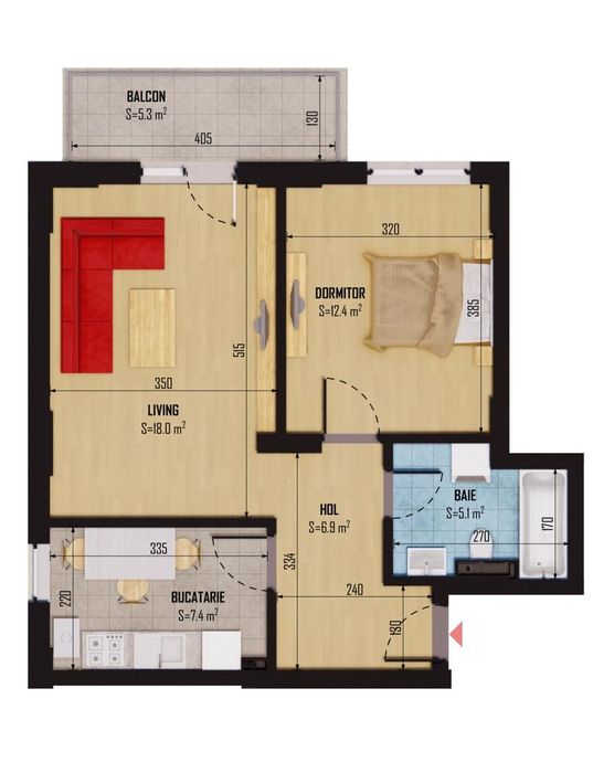 Apartament 2 camere, decomandat, TVA inclus in pret