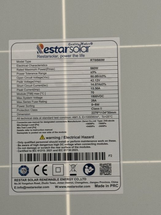 Solnchniy panel, quyosh paneli, RestarSolar