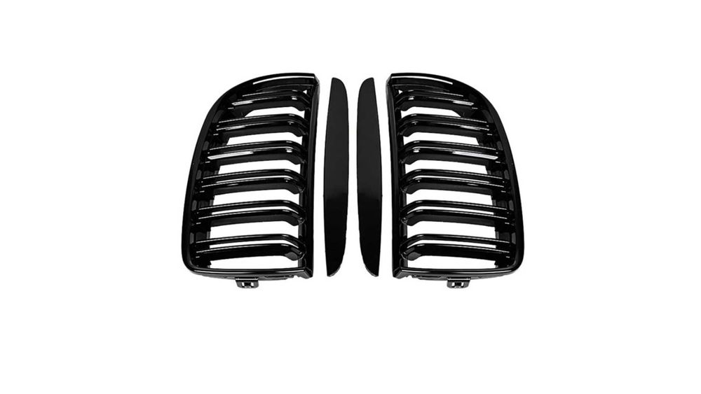 Set 2 grile duble, negru lucios, M Design pentru BMW E90 Nonfacelift