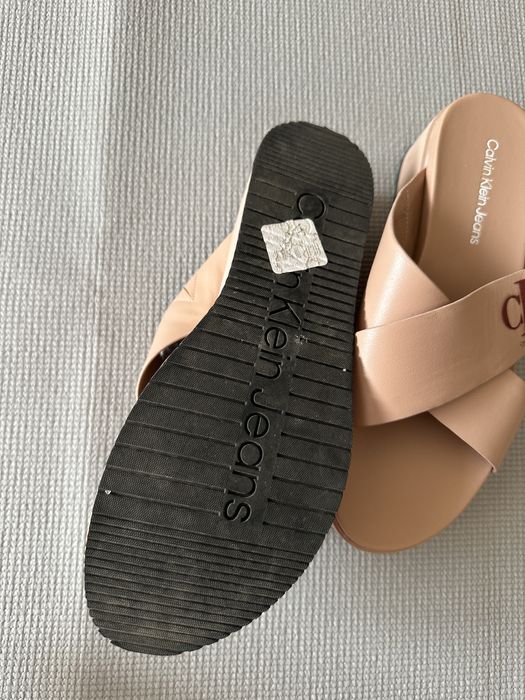 Calvin Klein Jeans  Papuci flatform de piele