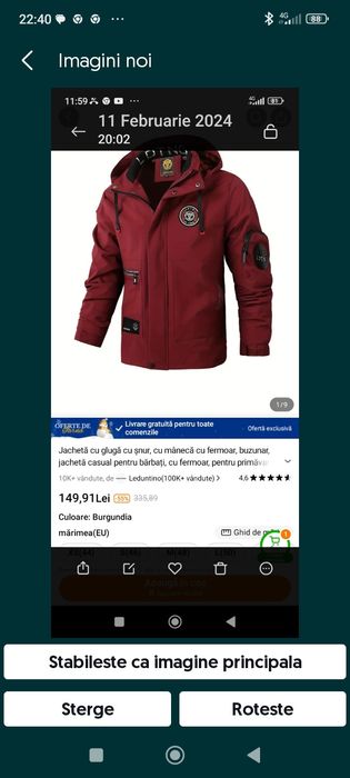 Geacă bărbați nouă măr 50