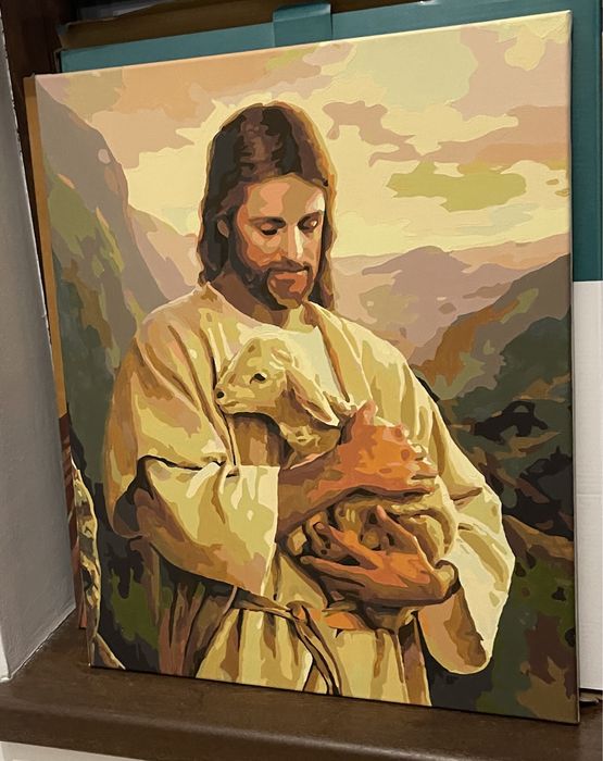 Icoana pictata manual Iisus Hristos Pastorul