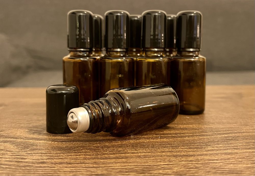 Recipiente aromaterapie din sticla bruna