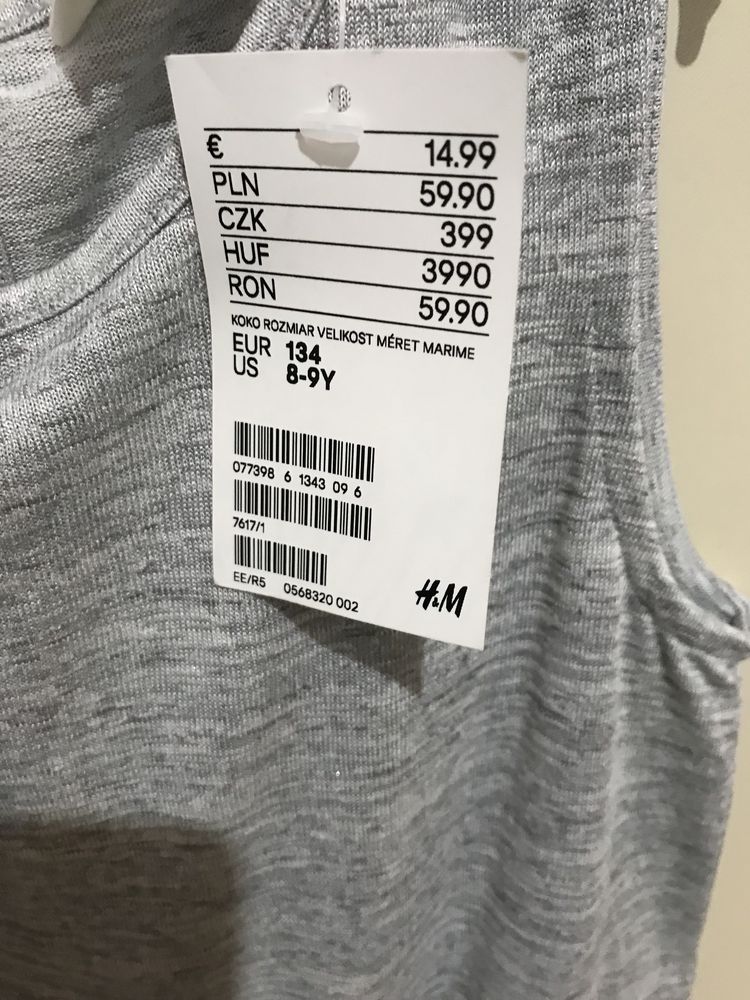 Salopeta cu pantaloni scurti fete H&M - 8-9 ani, 134 cm