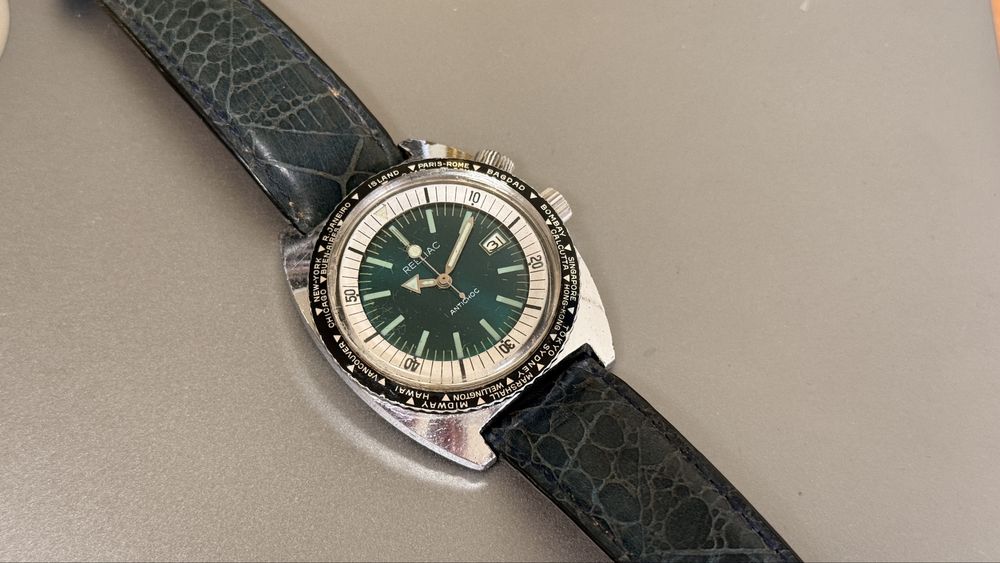 Ceas diver compressor 38mm cadran verde