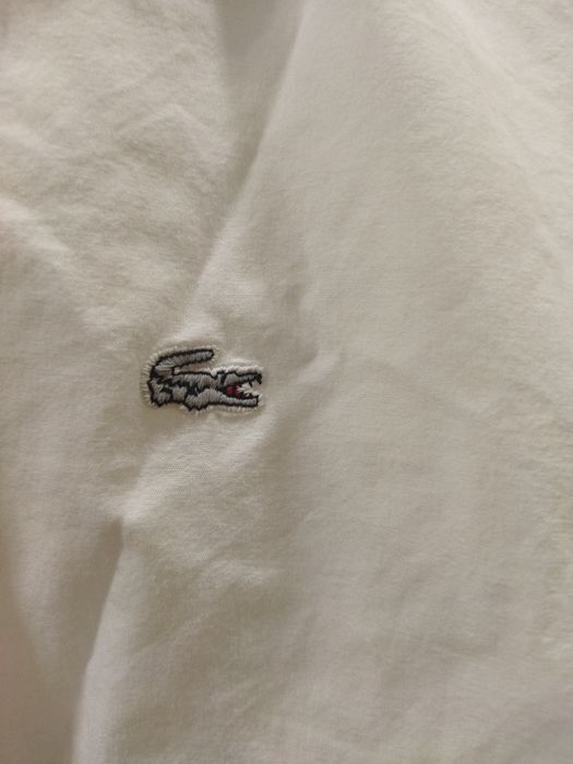 Риза Lacoste бяла с червеното лого