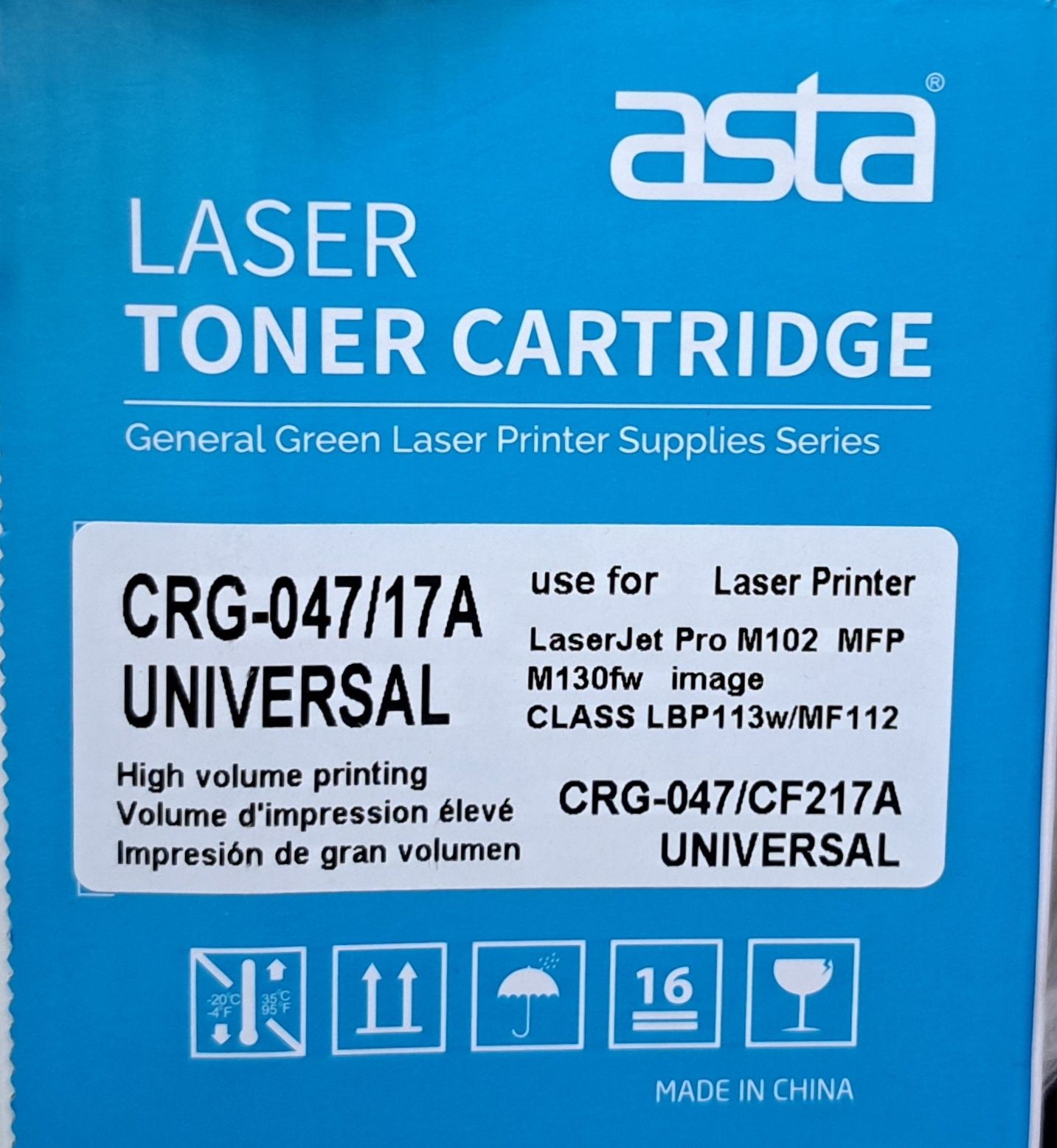 новый картридж Asta crg-047/17A universal для лазерных принтеров
