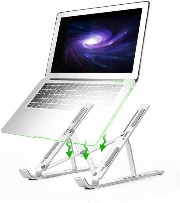 Алуминиева стойка за лаптоп за бюро. За до 15,6" лаптопи и таблети