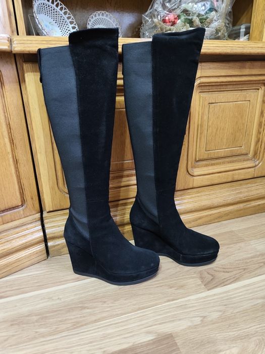 Cizme Musette cu platforma din piele întoarsă