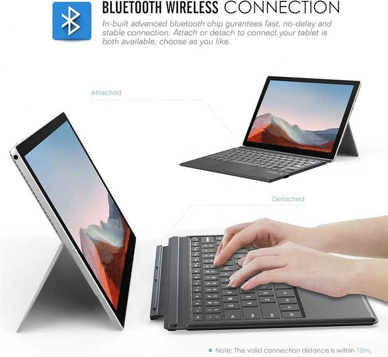 Wireless Keyboard pentru Surface Pro 7 Plus/Surface Pro 7/Pro 6/5/4/3