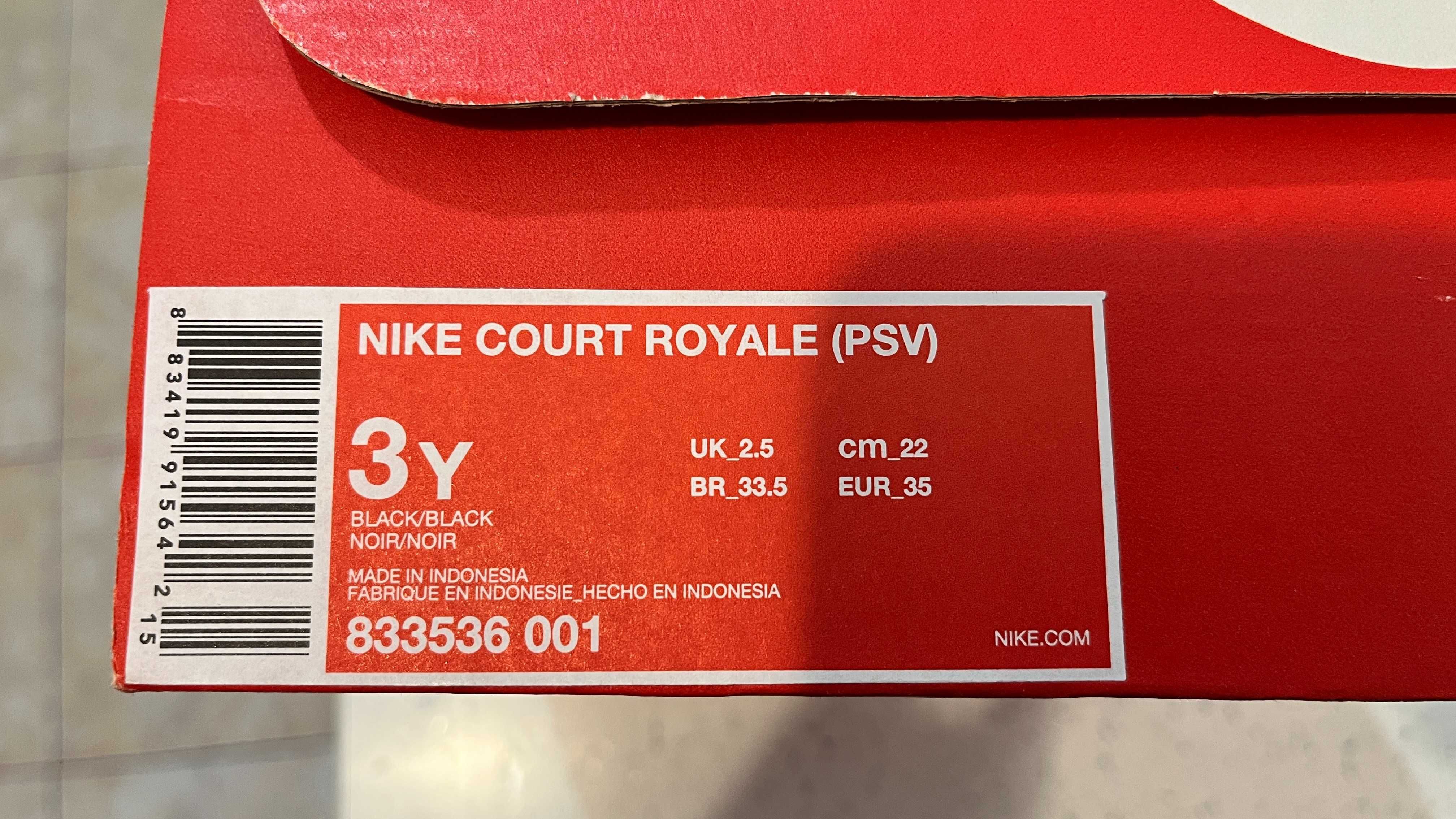 Nike, Pantofi sport de piele intoarsa cu velcro Court Royale marime 35