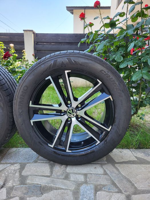 Jante bicolore 5x112 VW Tiguan Kodiaq Q3 cauciucuri 235/55/18Kumho noi