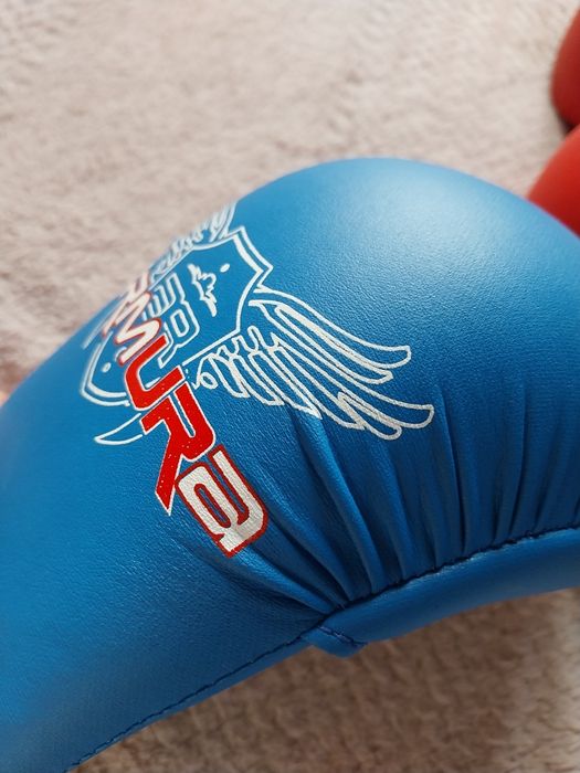 Set mănuși karate/sporturi de contact, roșii si albastre, marime L