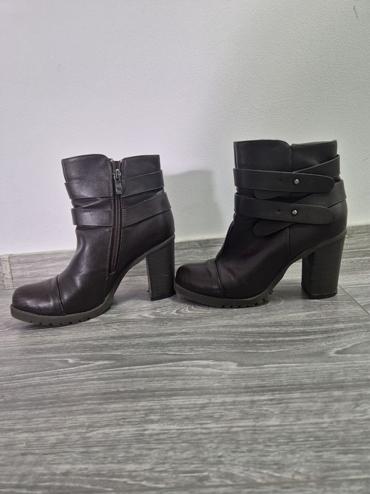 Botine dama cu toc gros