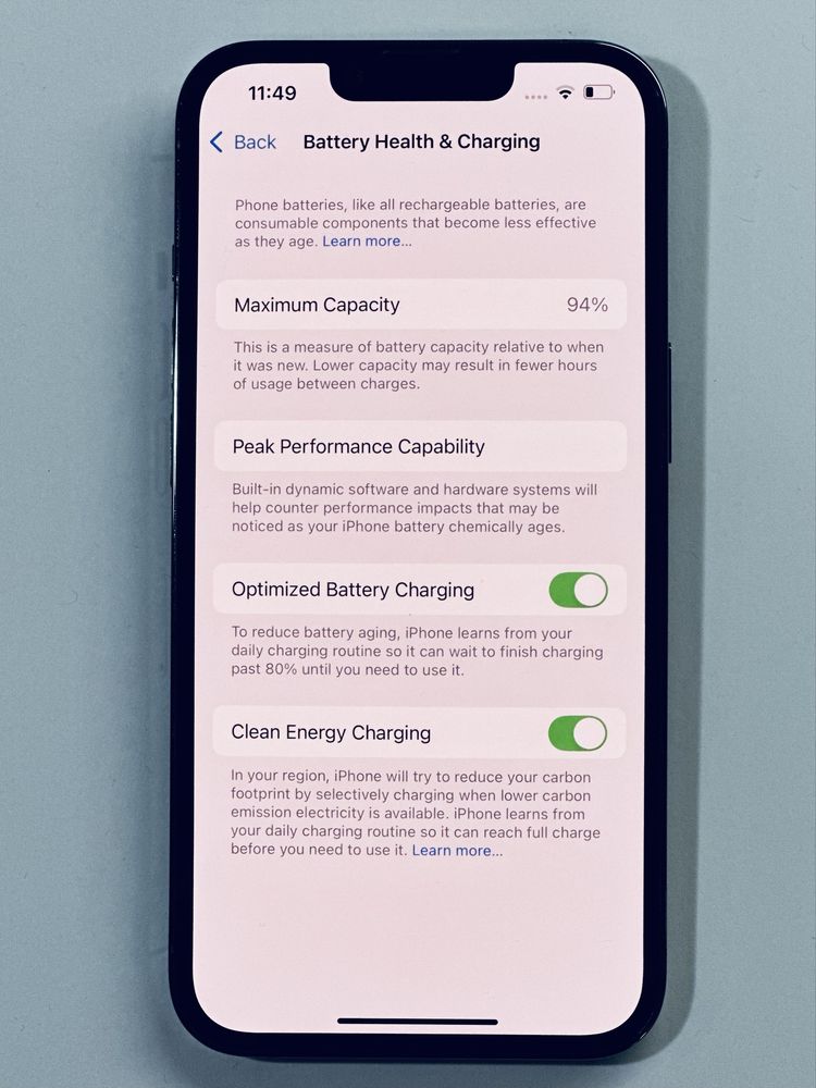 iPhone 13 Pro Grey 94% battery