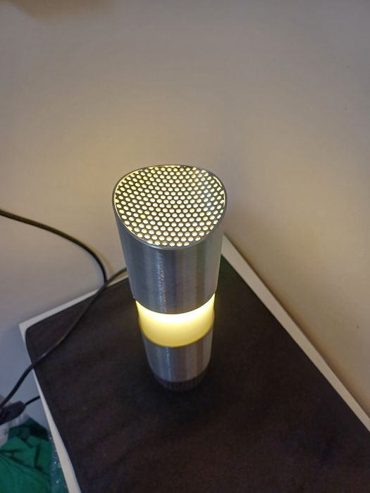 Accesoriu decorațiune masa birou lumina inox acryl Italia 1970