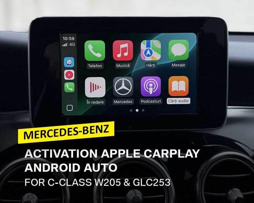 Activare Apple Carplay Android Auto Mercedes C Class w205 & GLC x253