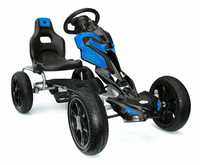 GO Kart cu pedale, Kinderauto Thunder cu roti EVA, culoare albastra