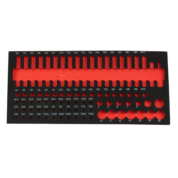Modul organizator pentru dulap din spuma pentru biti imbus torx 85 pie