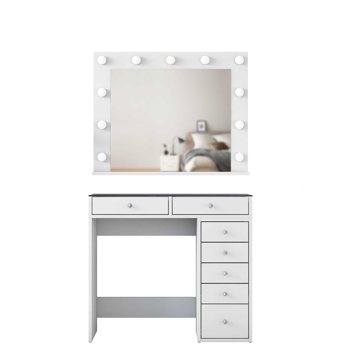 Тоалетка с Огледало и LED Осветление Puzzle-home 2788