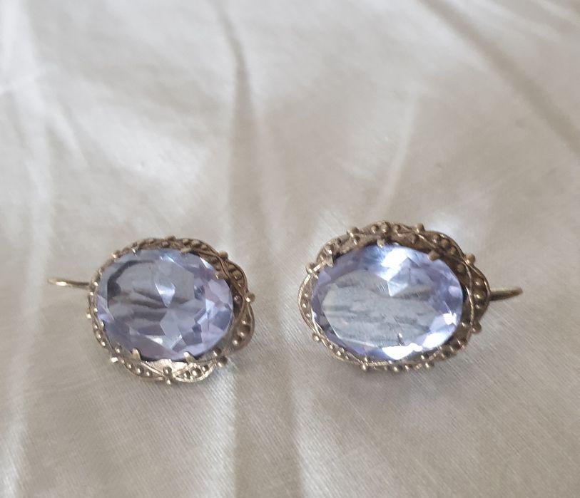 Серьги серебро 875 проба Красная пресня