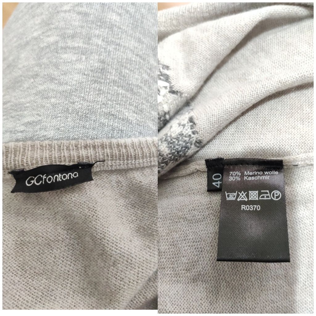 Pulover damă din casmir și lână merino mărimea 40 oversize L