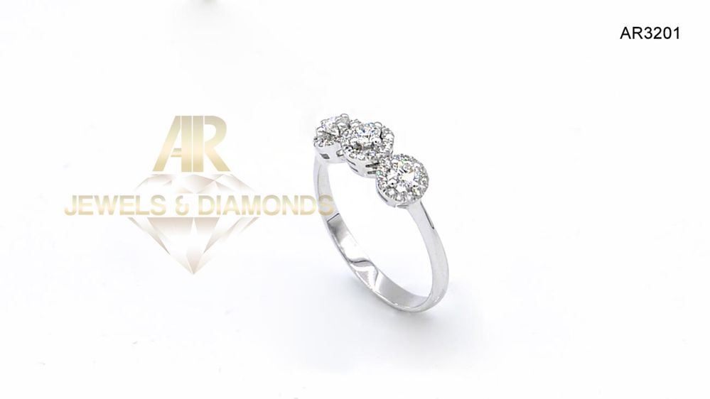 Inel Aur Alb cu Diamante model nou ARJEWELS(AR3201)