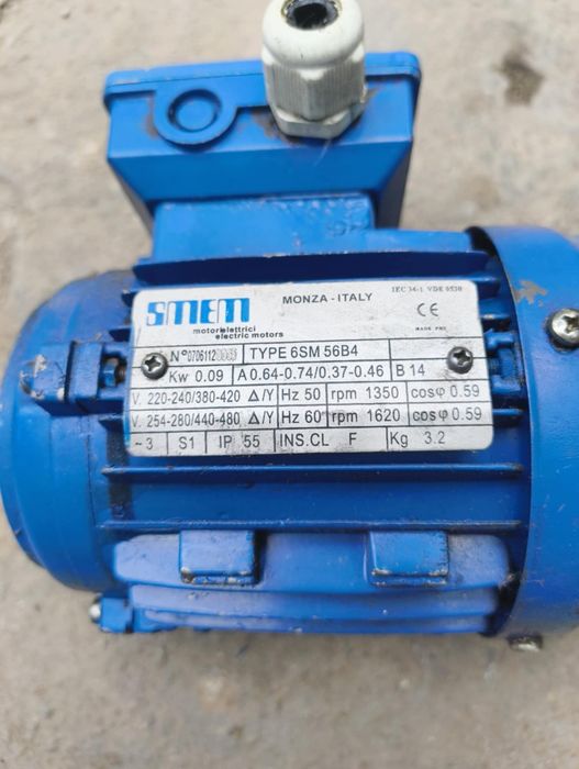 Vind motor electric   o,12 Kw ,0,09 Kw 230/380 v