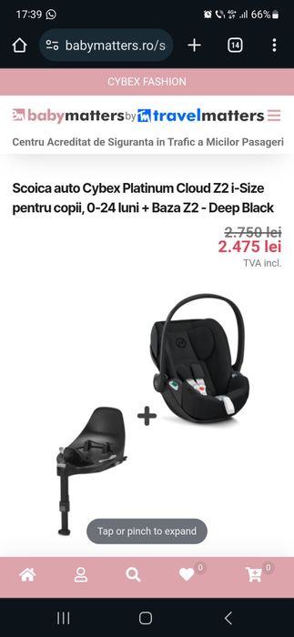 Scoica Cybex platinium Cloud Q + baza isofix