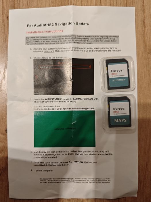 Карта навигация Европа 2024 за audi mmi MHS2