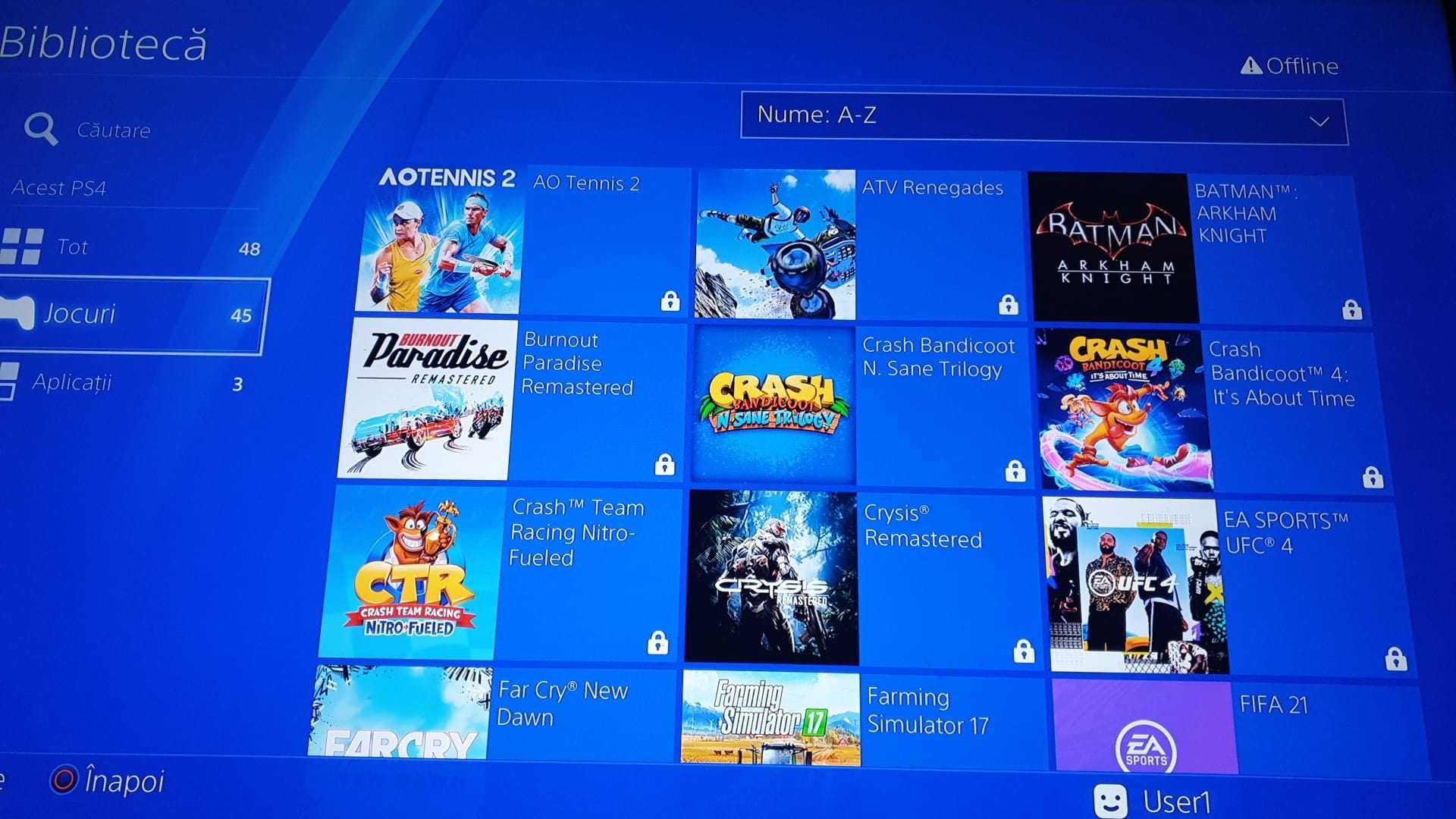 PS4 Playstation 4 Modat, 35 jocuri, GTA V, FIFA 24 NFS Wwe