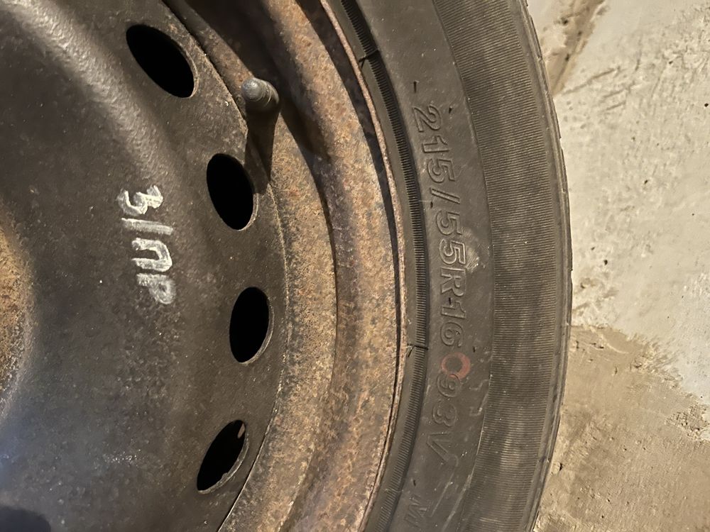 Комплект летней резины с железными дисками 215/55/R16