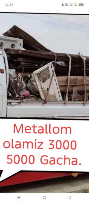 metallomlarni meyda temir boʻlaklarni qayta ishlash uchun yuqori narx
