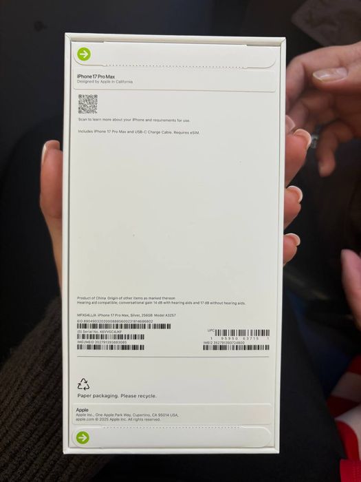 Iphone 17 pro max. E sim. 256 GB