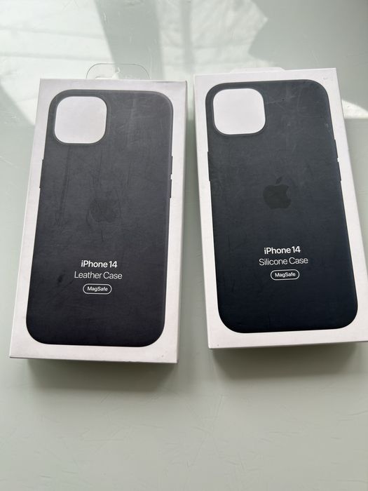 Чехол Apple Leather MagSafe iPhone 14 midnight